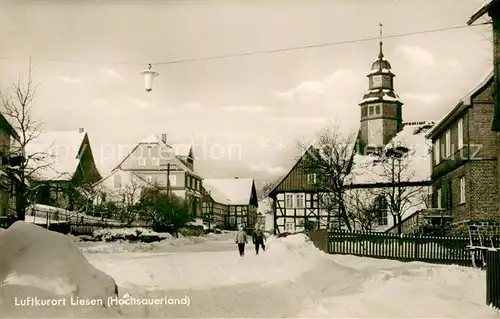 AK / Ansichtskarte Liesen Winterliche Ortspartie Liesen