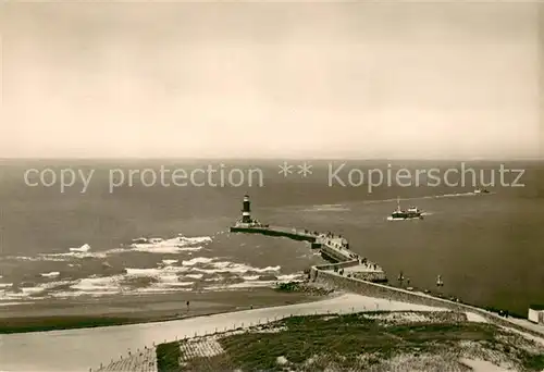 AK / Ansichtskarte Warnemuende_Ostseebad Blick auf die Mole Warnemuende_Ostseebad