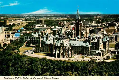 AK / Ansichtskarte Ottawa_Canada Parliament Hill Colline du Parlement aerial view Ottawa Canada