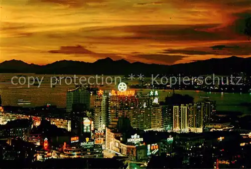 AK / Ansichtskarte Hong_Kong Causeway Bay by night aerial view Hong_Kong