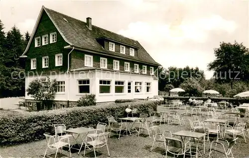 AK / Ansichtskarte Marienheide Waldhotel Aussenansicht mit Terrasse Marienheide