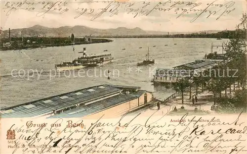 AK / Ansichtskarte Bonn_Rhein Fluss Badeanstalten vom Alten Zoll Bonn_Rhein