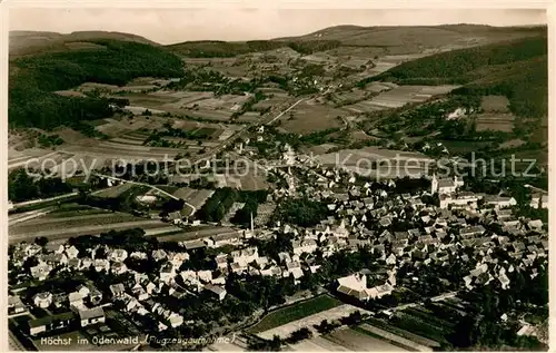 AK / Ansichtskarte Hoechst_Odenwald Fliegeraufnahme Gesamtansicht Hoechst_Odenwald