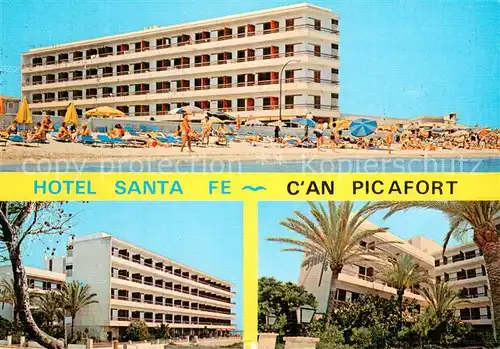 AK / Ansichtskarte Can_Picafort_Mallorca Hotel Santa Fe Strand Can_Picafort_Mallorca