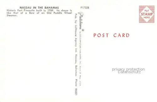 AK / Ansichtskarte Nassau_Bahamas Historic Fort Fincastle Aerial view Nassau Bahamas