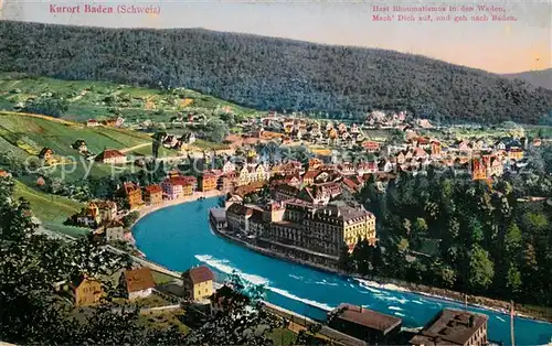 AK / Ansichtskarte Baden__AG Panorama Kurort mit Limmat 