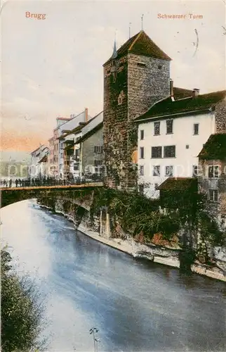 AK / Ansichtskarte Brugg_AG Schwarzer Turm an der Aare Brugg_AG