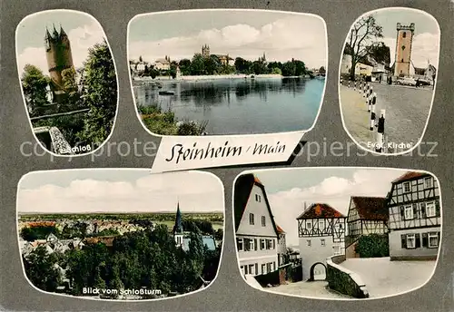 AK / Ansichtskarte Steinheim_Main Blick vom Schlossturm Schloss Ev. Kirche Steinheim Main