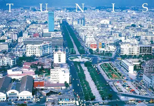 AK / Ansichtskarte Tunis Avenue H Bourguiba Fliegeraufnahme Tunis