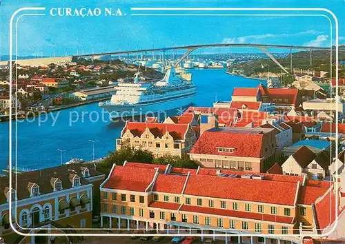 AK / Ansichtskarte Curacao_Niederlaendische_Antillen St Annabaai with Julianabridge Curacao_Niederlaendische