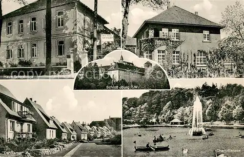 AK / Ansichtskarte Iburg_Teutoburger_Wald Haus Schlossblick Schloss Iburg Haus Eckstein Charlottensee Dahlkamp Iburg_Teutoburger_Wald