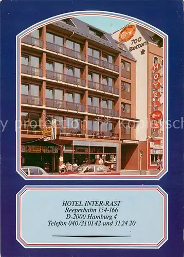 AK / Ansichtskarte Hamburg Hotel Inter Rast  Hamburg