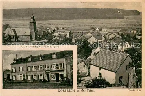 AK / Ansichtskarte Koerprich Gasthaus Metzgerei Heinrich Spurk Panorama Koerprich