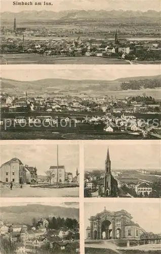 AK / Ansichtskarte Simbach_Inn Panorama Teilansichten Kirche  Simbach Inn