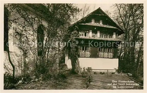 AK / Ansichtskarte Lauerz Fischerhaus auf der Insel Schwanau im Lauerzersee Lauerz