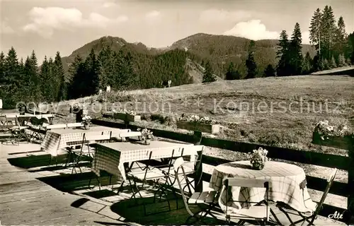 AK / Ansichtskarte Wertach Berggasthaus Buronhuette Terrasse Landschaftspanorama Wertach