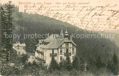 AK / Ansichtskarte Baerenfels_Erzgebirge Hotel Pension Kaiserhof Aussenansicht Baerenfels Erzgebirge