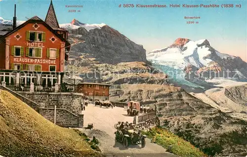 AK / Ansichtskarte Klausen__UR Klausenstrasse Hotel Klausen Passhoehe Alpenpanorama 