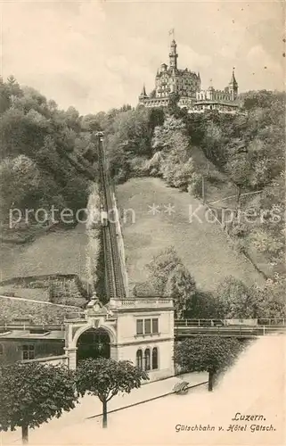 AK / Ansichtskarte Luzern__LU Guetschbahn und Hotel Guetsch 