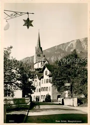 AK / Ansichtskarte Ems_Domat_GR Hauptstrasse Kirche 