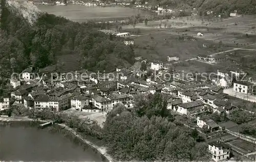 AK / Ansichtskarte Caslano verso Ponte Tresa Veduta aerea Caslano