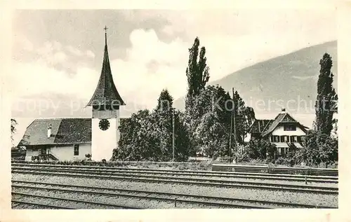 AK / Ansichtskarte Leissigen Kirche und Pfarrhaus Leissigen