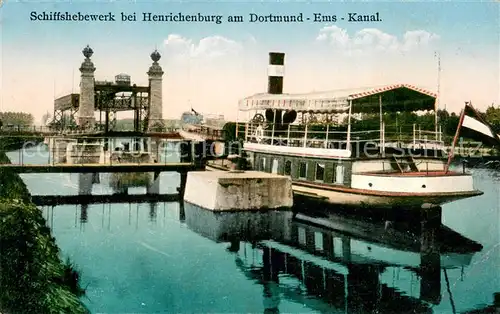 AK / Ansichtskarte Waltrop Schiffshebewerk bei Henrichenburg am Dortmund Ems Kanal Waltrop