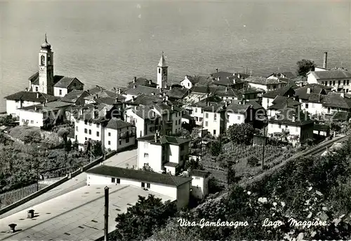 AK / Ansichtskarte Vira_Gambarogno Fliegeraufnahme mit Lago Maggiore Vira Gambarogno