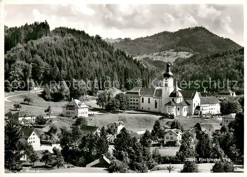 AK / Ansichtskarte Fischingen_TG Panroama mit Kirche Fischingen TG