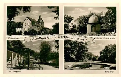 AK / Ansichtskarte Recklinghausen_Westfalen Stadtgarten Restaurant Tierpark  Recklinghausen_Westfalen