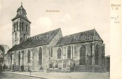 AK / Ansichtskarte Muenster_Westfalen Martinikirche Aussenansicht SW Litho Muenster_Westfalen