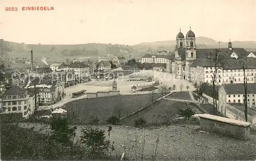 AK / Ansichtskarte Einsiedeln_SZ Klosterplatz und Kloster Einsiedeln SZ