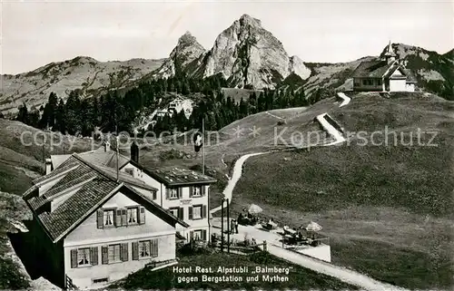 AK / Ansichtskarte Stoos_SZ Hotel Restaurant Alpstubli Balmberg Weg zum Frohnalpstock Schwyzer Alpen Stoos_SZ