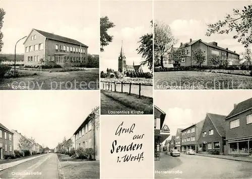 AK / Ansichtskarte Senden_Westfalen St. Johannes Hospital Rathaus Laurentius Kirche  Senden_Westfalen