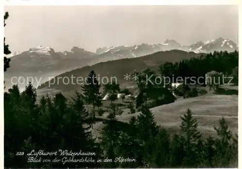 AK / Ansichtskarte Walzenhausen_AR Panorama Blick von der Gebhardshoehe in den Alpstein Walzenhausen AR