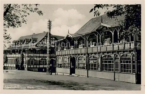 AK / Ansichtskarte Friedrichsbrunn_Harz Jungs Hotel und Hotel Schwarzer Adler Friedrichsbrunn Harz