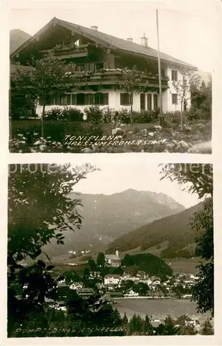 AK / Ansichtskarte Ruhpolding Toni Plenk Haus zum Frohen Start Panorama Ruhpolding