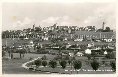 AK / Ansichtskarte Romont__FR Vue generale prise de Billens 