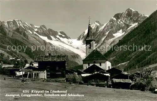AK / Ansichtskarte Kippel_VS im Loetschental Anengrat Langgletscher Sattelhorn und Schienhorn 