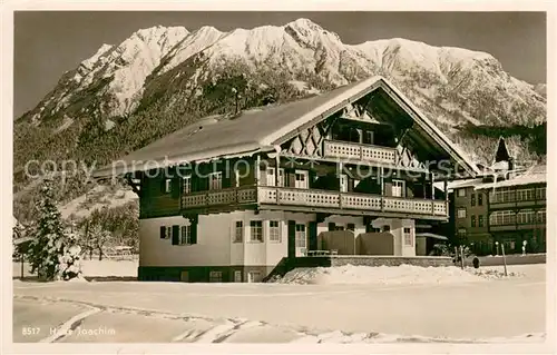 AK / Ansichtskarte Oberstdorf Haus Joachim Aussenansicht im Schnee Oberstdorf