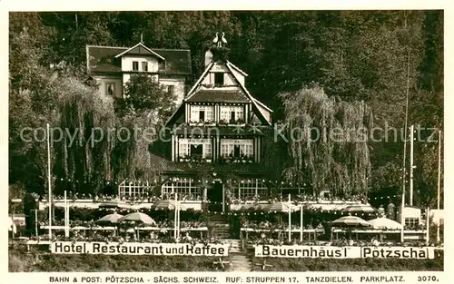 AK / Ansichtskarte Poetzscha_Wehlen Hotel Restaurant Bauernhaeusl Aussenansicht Poetzscha_Wehlen