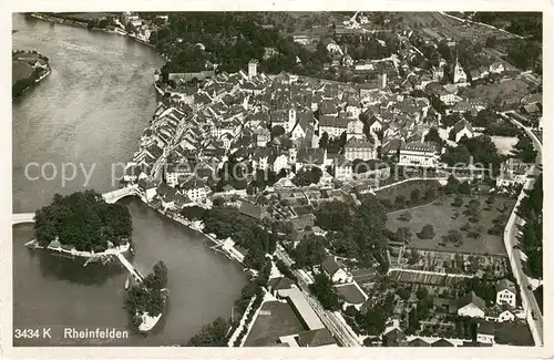 AK / Ansichtskarte Rheinfelden_AG Fliegeraufnahme Gesamtansicht mit Rhein Rheinfelden AG