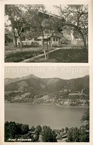 AK / Ansichtskarte Bad_Wiessee_Tegernsee Seeansicht und Pension Hotel M. Hondermaier Bad_Wiessee_Tegernsee