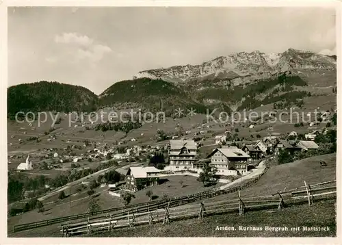 AK / Ansichtskarte Amden_SG Kurhaus Bergruh mit Mattstock Amden_SG