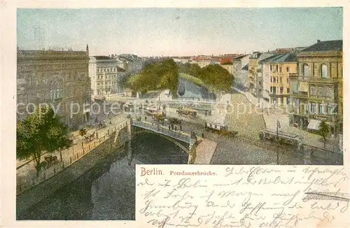 AK / Ansichtskarte Tiergarten_Berlin Potsdamerbruecke m. Strassenbahnen Tiergarten Berlin