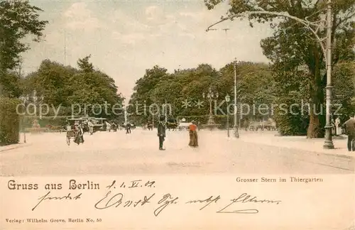 AK / Ansichtskarte Tiergarten_Berlin Grosser Stern im Tiergarten Litho Postkarte Tiergarten Berlin