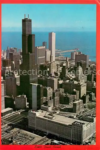 AK / Ansichtskarte Chicago_Illinois Sears Tower Aerial 