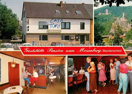 AK / Ansichtskarte Manderscheid_Eifel Gaststaette Pension Zum Mosenberg Teilansichten Innen und Aussen Manderscheid Eifel