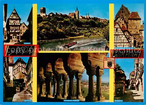 AK / Ansichtskarte Bad_Wimpfen_Neckar Dorfgasse Neckarpartie Marktgasse Hohenstaufentor und Steinhaus Klostergasse Hohenstaufen Kaiserpfalz 