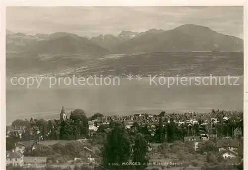 AK / Ansichtskarte Morges Panorama Lac Leman et les Alpes de Savoie Morges